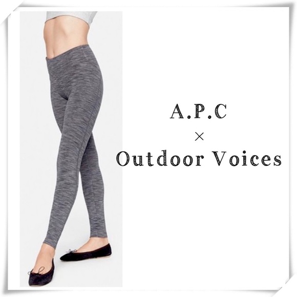 A.P.C X Outdoor Voices Rare Seamless Leggings Charcoal Gray AW16 - Picture 1 of 11
